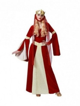 Disfraz Dama medieval rojo para mujer