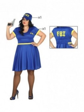 Disfraz Policía FBI azul para mujer XXL