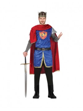 Disfraz Rey medieval azul adulto