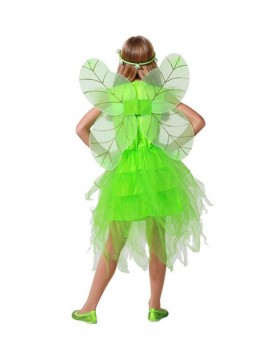 Disfraz hada verde con alas infantil