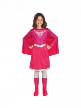 Disfraz Super heroina rosa infantil