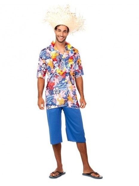 Disfraz Hawaiano con Sombrero adulto