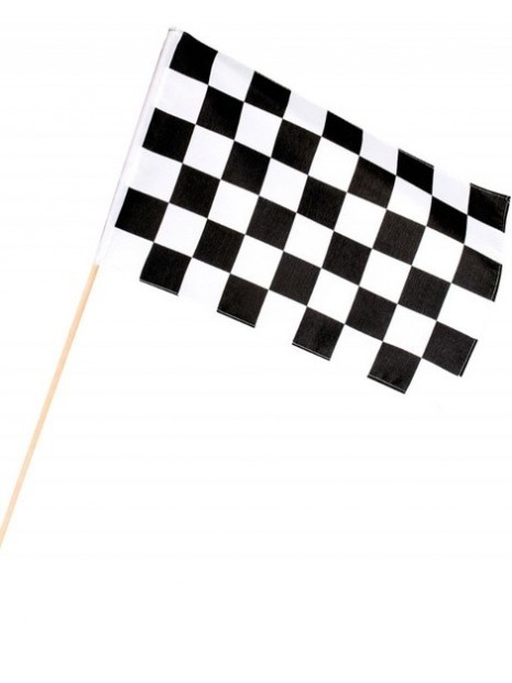 Bandera racing tela con palo 30x45 cm