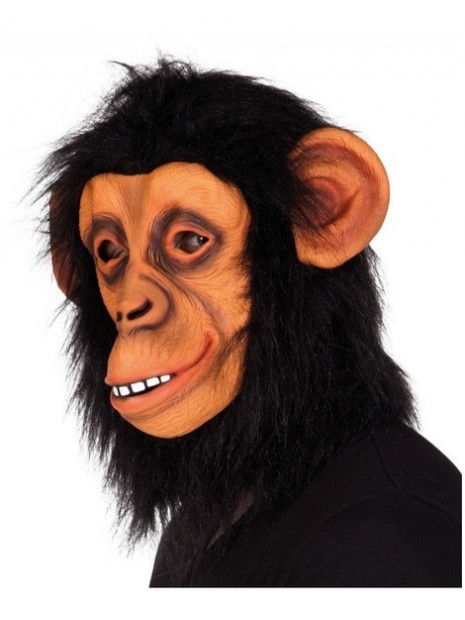 Máscara látex chimpancé con pelo