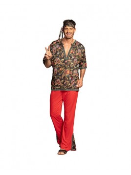 Disfraz Hippie flores para hombre XL