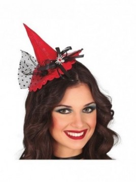 Diadema Mini Hat Bruja Rojo