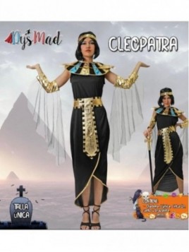 Disfraz Cleopatra negro/dorado mujer