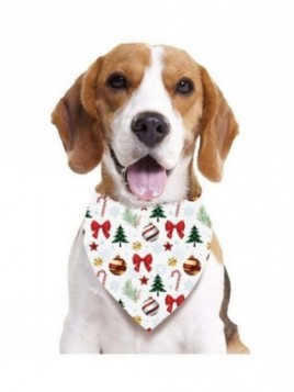 Pañuelo perro decoracion navideña blanca
