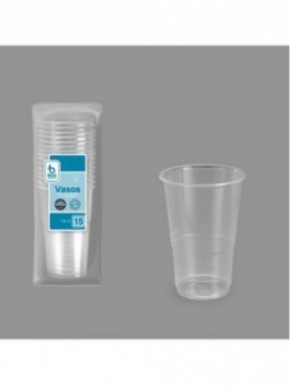 15 vasos Transparente reutiliz. 300CC PP