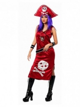 Disfraz Pirata Johanna Roja para mujer