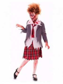 Disfraz Colegiala Zombie niña
