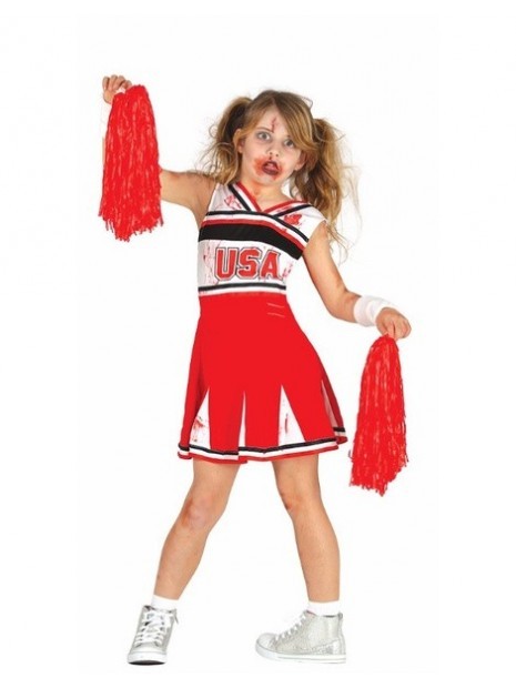 Disfraz Cheerleader zombie niña