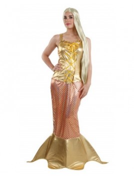 Disfraz Sirenita dorada  para mujer
