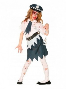 Disfraz Policía Zombie para niña
