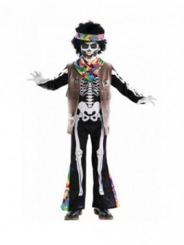 Disfraz de Esqueleto Hippie para niño