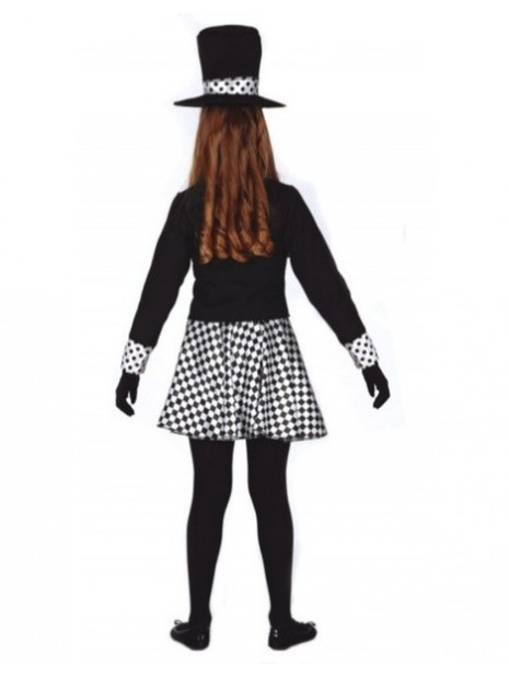 Disfraz Sombrerera loca negra para niña