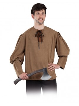 Camisa medieval marron adulto