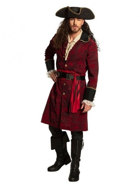Disfraz Capitan Pirata burdeos  hombre